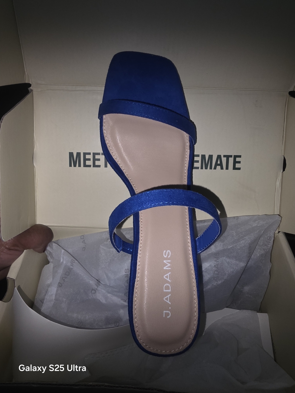 Adams Blue Double-Strap Square-Toe Slide